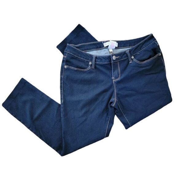Juniors curvy darkwash cropped straight leg jeans size 13 - Picture 1 of 5